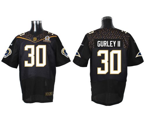 Nike Rams #30 Todd Gurley II Black 2016 Pro Bowl Men's Stitched NFL Elite Jersey